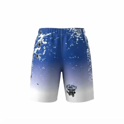 holloween blue shorts back Outlawz White Softball Shorts back
