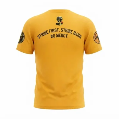 kobra kai yello softball jersey back Cobra Kai Gold Softball Jersey back