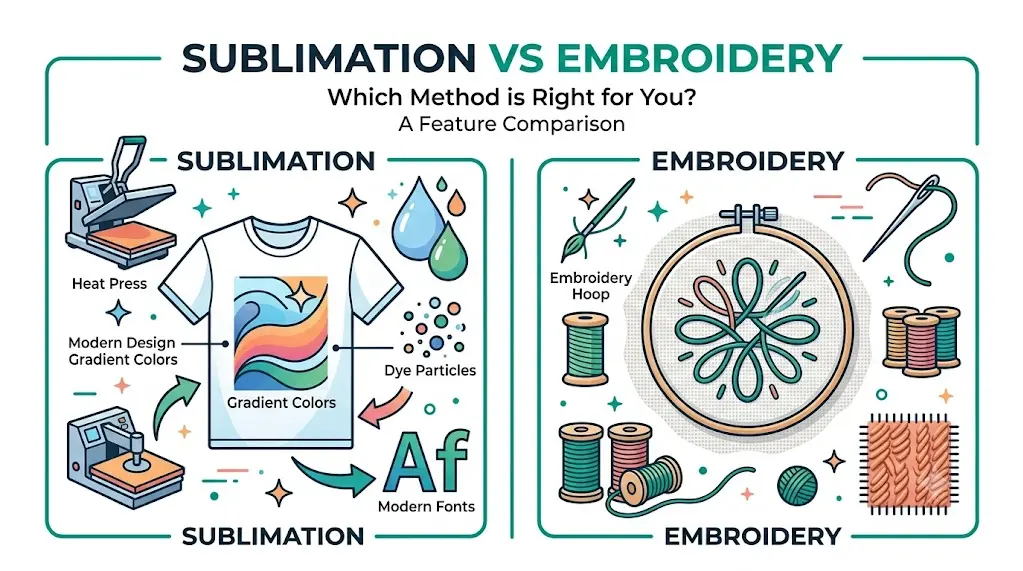 embroidery vs sublimation