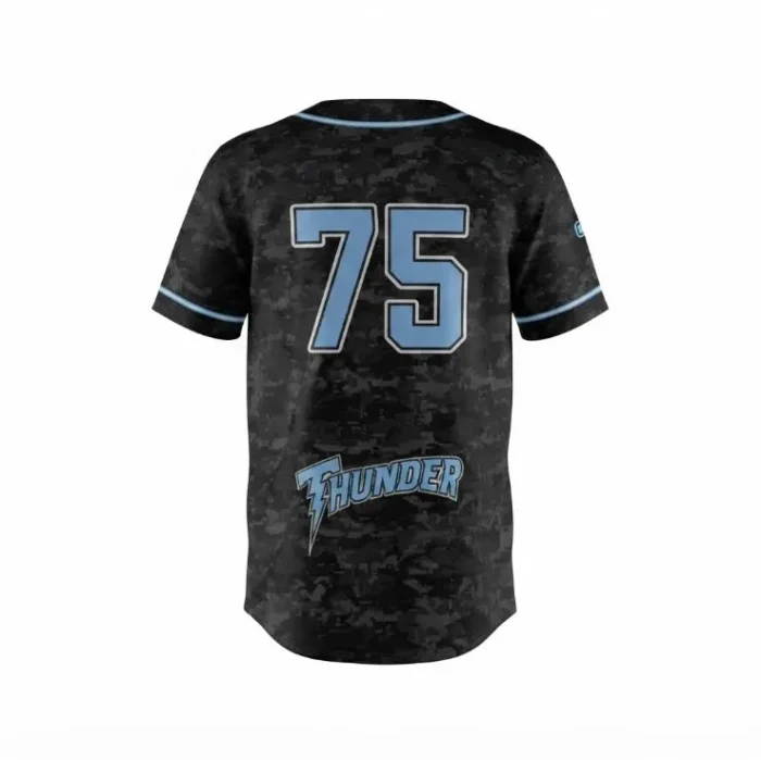 thunder softball jersey back Thunder Black Softball Jersey back